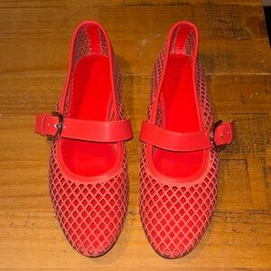 United Colors of Benetton - Red Women's Mary Jane Flats. Size 38 NEVER WORN!